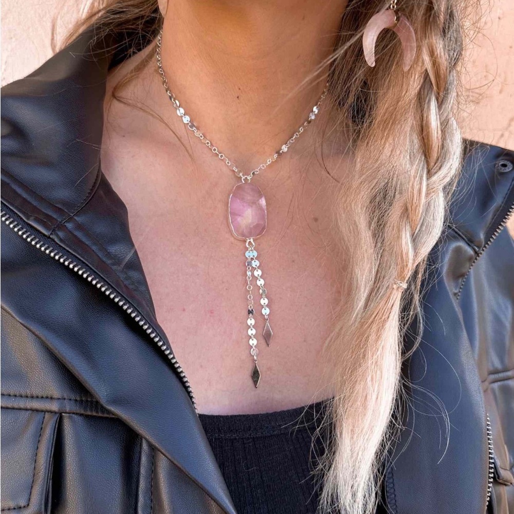 Elegant Pink and Silver Necklace